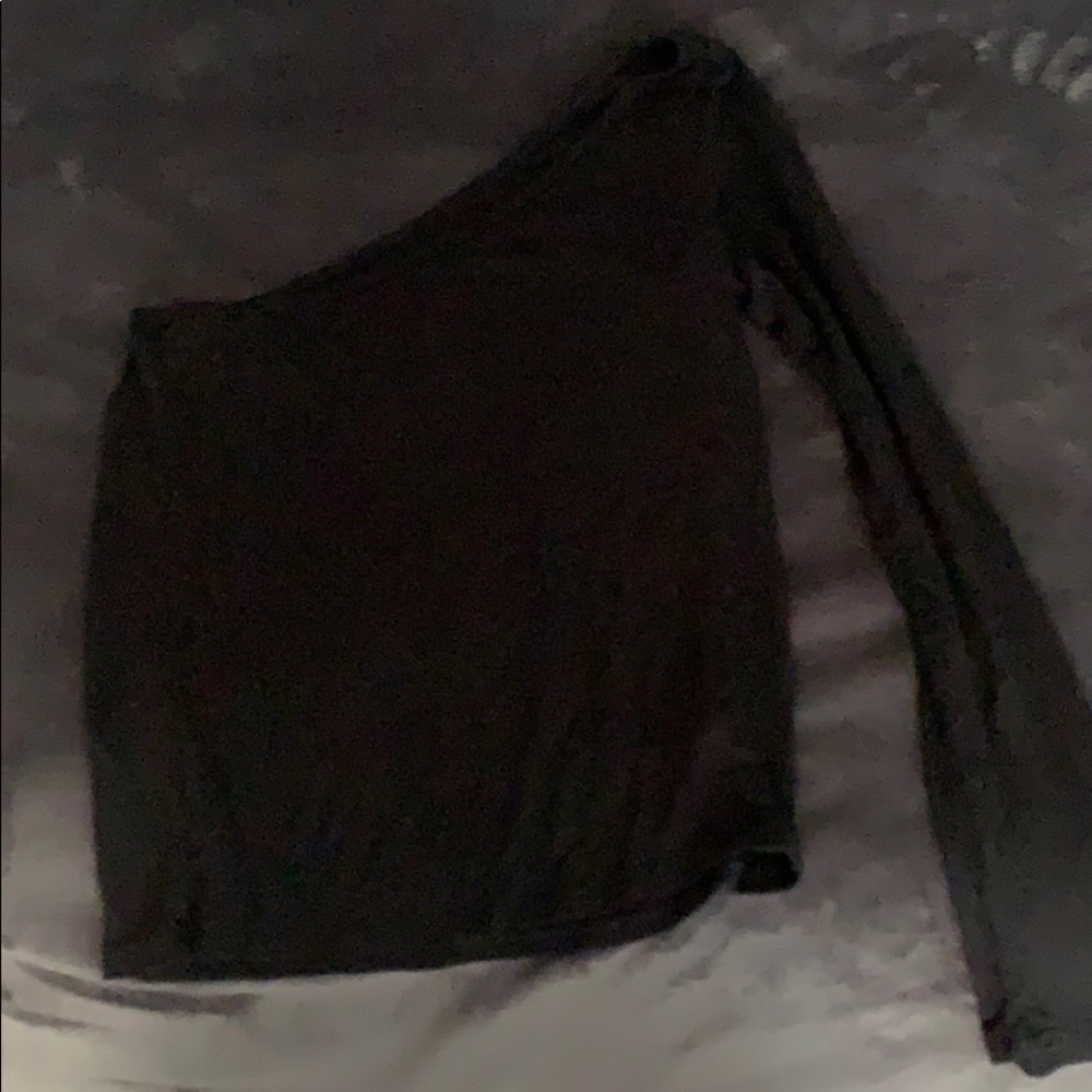 black one shoulder top
